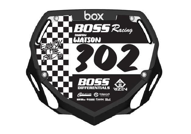 CUSTOM BMX PLATE INSERT STICKERS - DECALS front view, box plates large, Watson boss