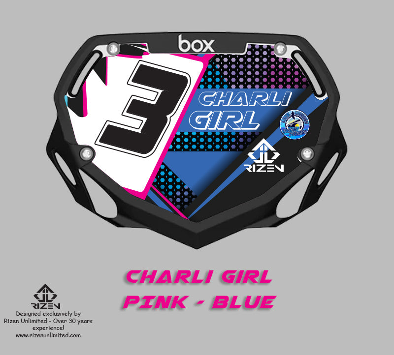 Charli Girl, rizen bmx, rizen racing, rizen unlimited, boss bmx, bmx numberplate stickers, bmx number plate sticker, bmx plate sticker, bmx numberplate decal inserts, bmx number plate decal inserts, bmx plate decal inserts, custom bmx number plate inserts, custom bmx numberplate inserts, custom bmx plate inserts, bmx, custom bmx stickers, rizen unlimited, Custom BMX Number Plates, Custom BMX Number Plate 