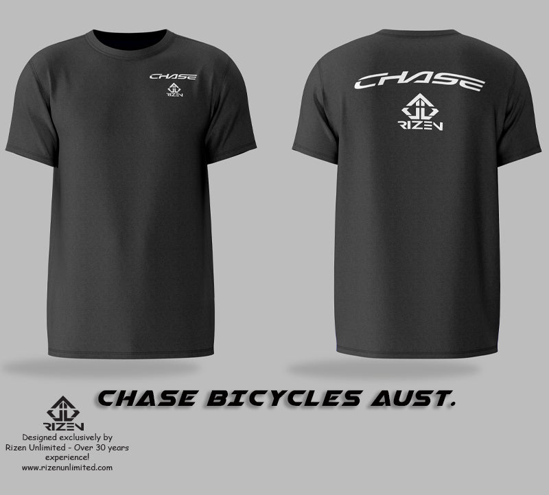 chase tshirts black front and back, Rizen tees, rizen t-shirts, custom tees, custom print tees, custom print tshirts, custom print tee, black tees, 