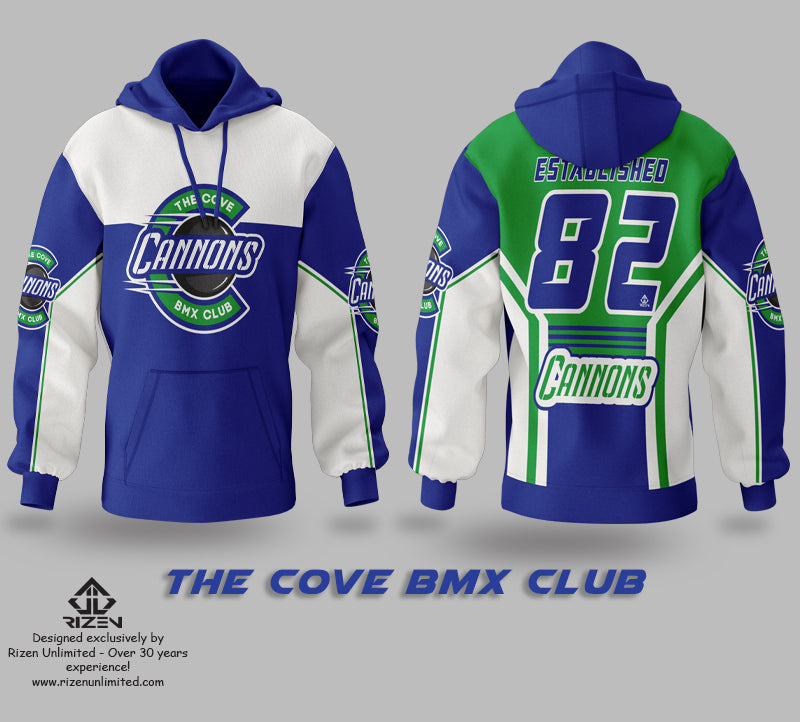 COVE_BMX_CLUB_RIZEN_HOODIE,  Rizen custom hoodie, custom hoodie, screen print hoodie, sublimated hoodie, sublimation