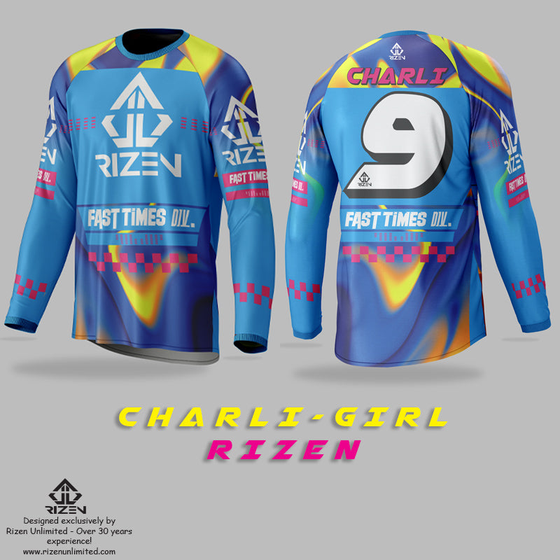 Rizen team jerseys, Charli girl, custom bmx jerseys, custom jerseys, custom mx jerseys