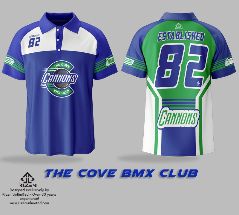 Cove_BMX_CLUB_POLO_TOP_PIT_TOP, POLO TOP, PIT TOP, SUBLIMATED, SUBLIMATED POLO TOP, SUBLIMATED PIT TOP, PRINT POLO TOP, SCREEN PRINT, SCREEN PRINTING