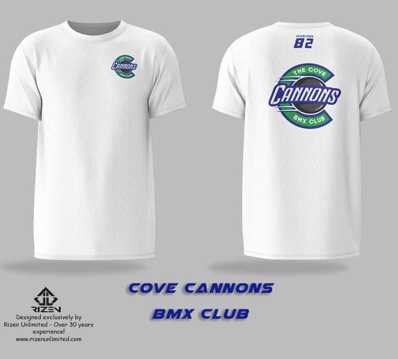COVE BMX CLUB, COVER BMX CLUB TSHIRTS, Rizen CUSTOM TSHIRTS, Rizen tees, rizen t-shirts, custom tees, custom print tees, custom print tshirts, custom print tee, WHITE tees, 