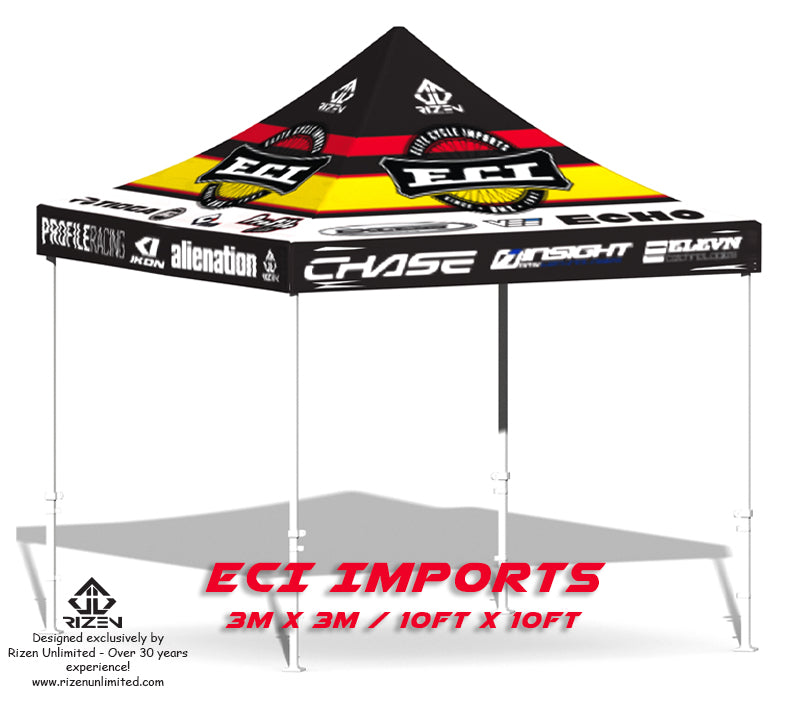 ECI imports custom tent gazebo, rizen custom tents, rizen custom gazebo, rizen custom ezy pop-up, custom tents, large custom tents, 
