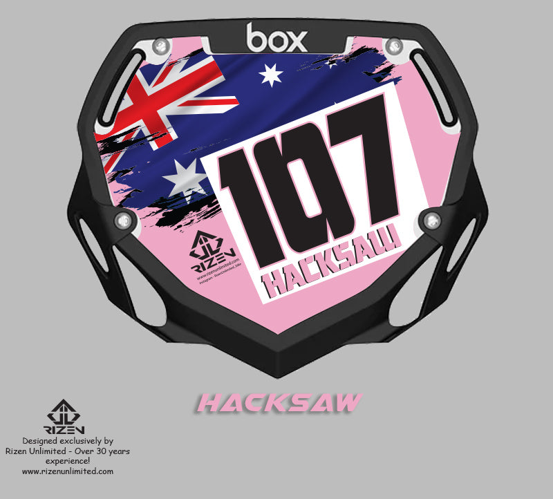 Hacksaw, hacksaw wheeler, mark hacksaw wheeler,  rizen bmx, rizen racing, rizen unlimited, boss bmx, bmx numberplate stickers, bmx number plate sticker, bmx plate sticker, bmx numberplate decal inserts, bmx number plate decal inserts, bmx plate decal inserts, custom bmx number plate inserts, custom bmx numberplate inserts, custom bmx plate inserts, bmx, custom bmx stickers, rizen unlimited, Custom BMX Number Plates, Custom BMX Number Plate