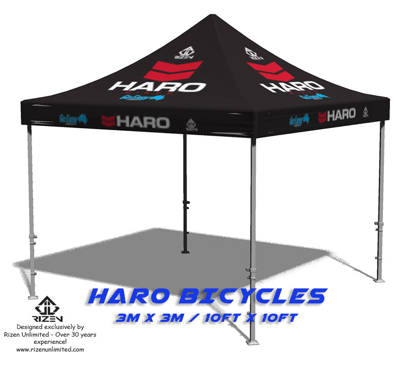 Haro bikes custom tent gazebo, rizen custom tents, rizen custom gazebo, rizen custom ezy pop-up, custom tents, large custom tents, 
