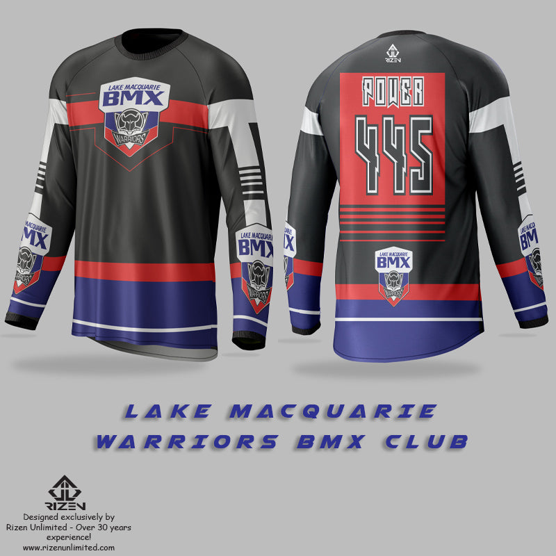 Lake Macquarie Warriors BMX Club jerseys, custom bmx jerseys, custom jerseys, custom mx jerseys