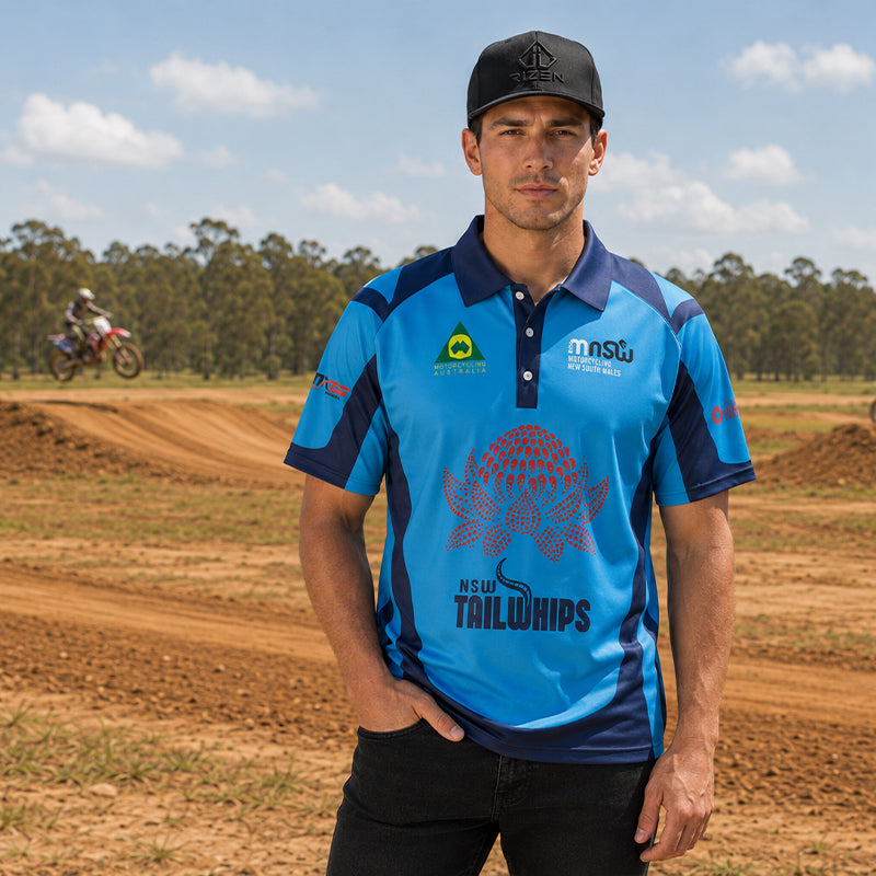 2026 NSW State MX Team polo, Motocross NSW supporter polo, MXNSW team top, NSW State Motocross Team shirt, motocross pit top, MX supporter polo, Rizen MX polo, motocross team polo, kids motocross supporter shirt, adult motocross pit shirt, rizen, rizen racing, Rizen unlimited, rizen mx. 