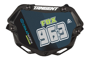 CUSTOM BMX PLATE INSERT STICKERS - DECALS front view, tangent plate small, cloudworx
