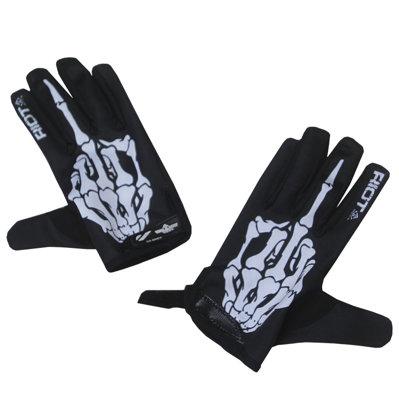 Rizen, rizen unlimited, gloves, bmx gloves, mtb gloves, mx gloves, motocross gloves, Performance BMX Gloves, Custom BMX Gloves, Rizen Riot Series Gloves, Limited Edition BMX Gloves, Skeleton Flip The Bird  bmx gloves
